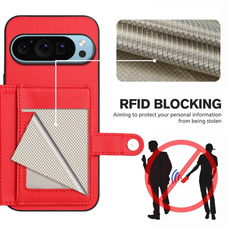 For Google Pixel 9 Button Card Bag RFID Anti-theft Phone Case