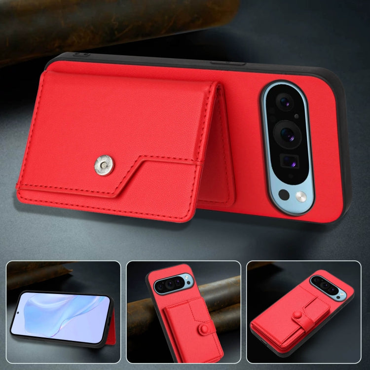 For Google Pixel 9 Button Card Bag RFID Anti-theft Phone Case