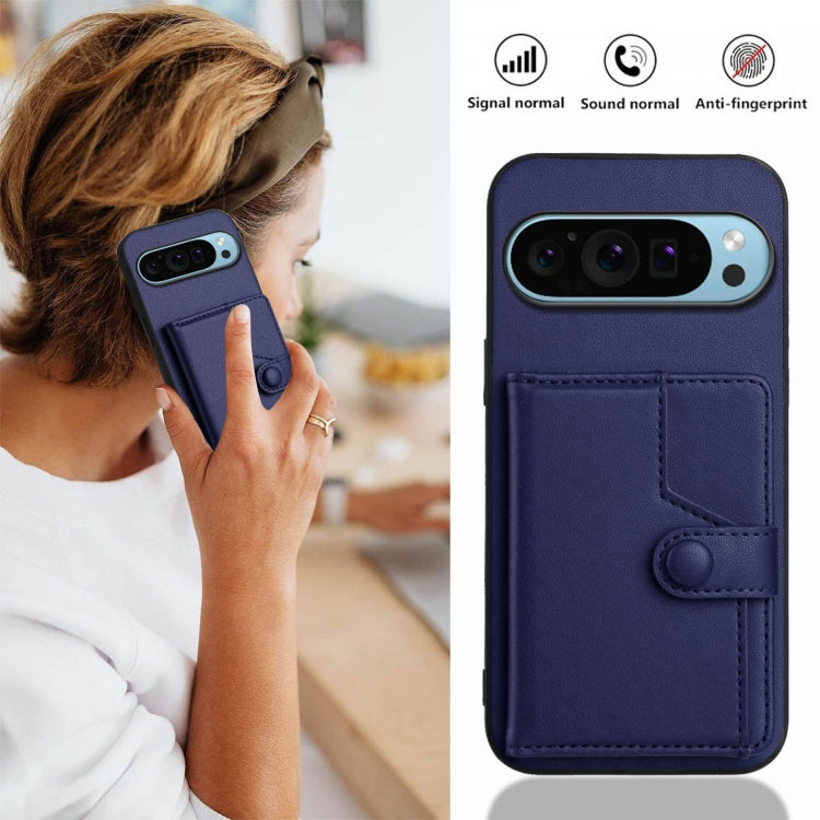 For Google Pixel 9 Button Card Bag RFID Anti-theft Phone Case