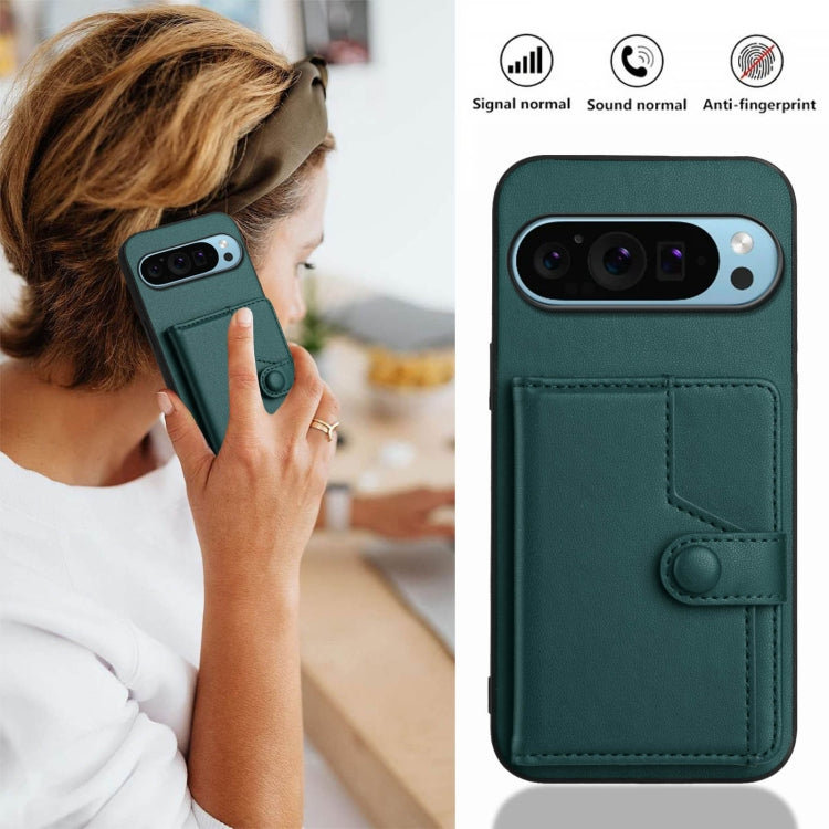For Google Pixel 9 Button Card Bag RFID Anti-theft Phone Case