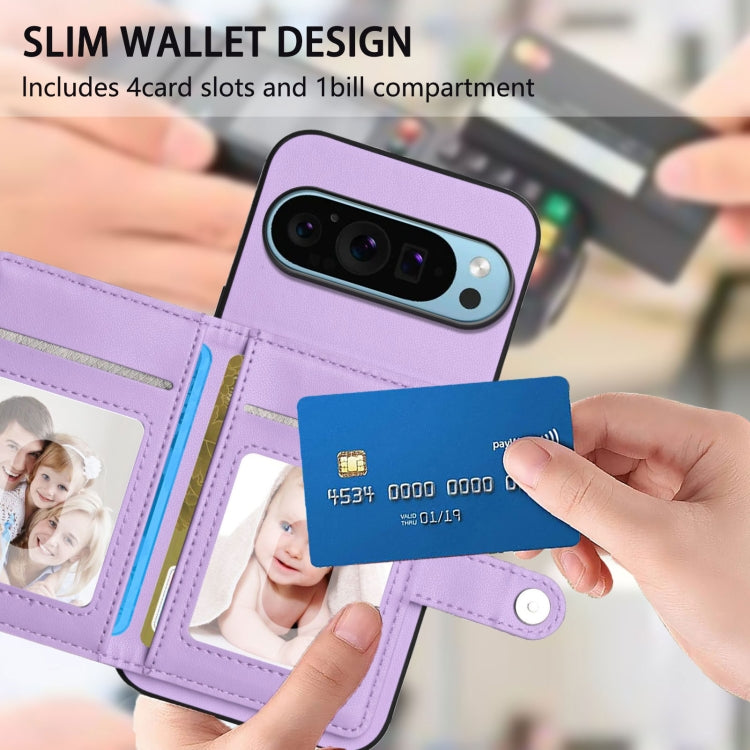 For Google Pixel 9 Button Card Bag RFID Anti-theft Phone Case