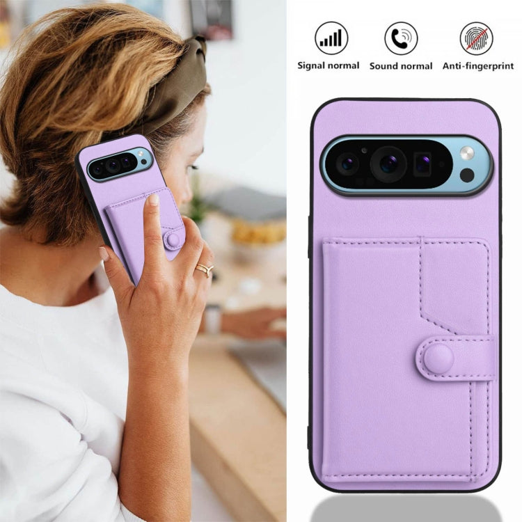 For Google Pixel 9 Button Card Bag RFID Anti-theft Phone Case