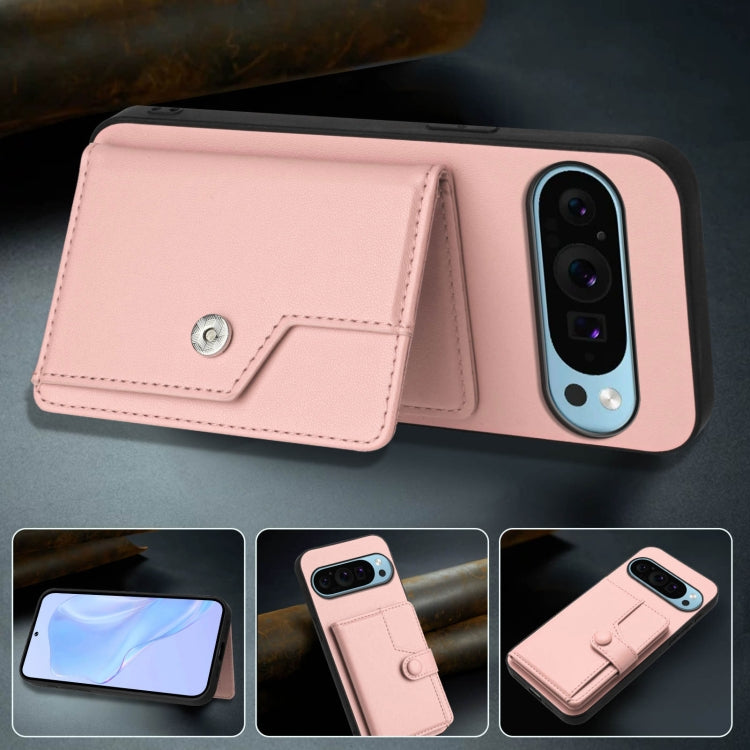 For Google Pixel 9 Pro Button Card Bag RFID Anti-theft Phone Case