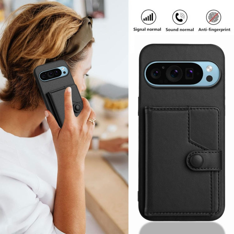 For Google Pixel 9 Pro Button Card Bag RFID Anti-theft Phone Case