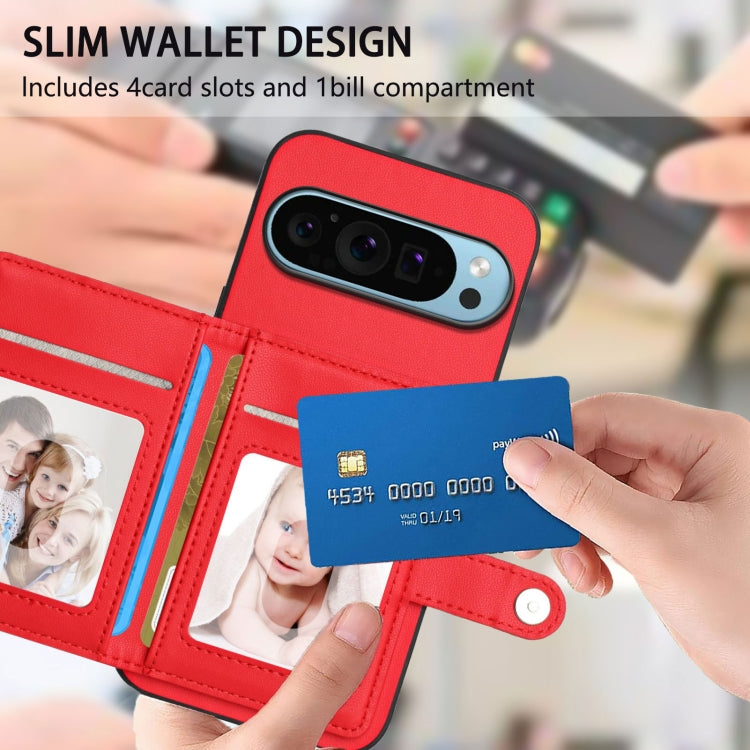 For Google Pixel 9 Pro Button Card Bag RFID Anti-theft Phone Case