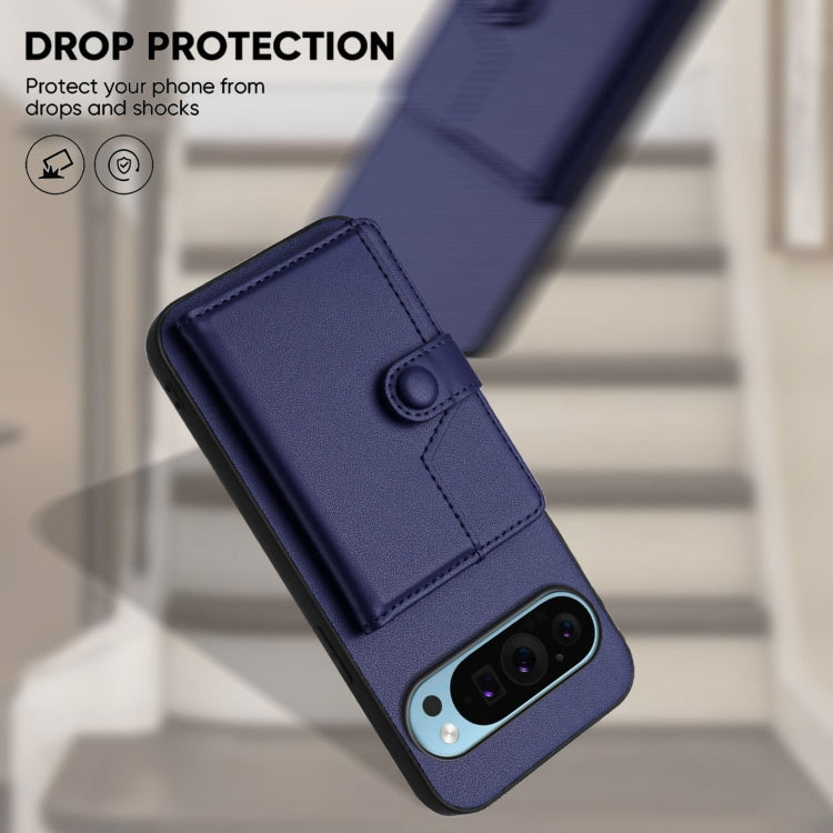 For Google Pixel 9 Pro Button Card Bag RFID Anti-theft Phone Case