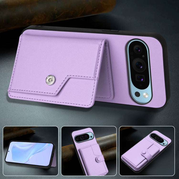 For Google Pixel 9 Pro Button Card Bag RFID Anti-theft Phone Case