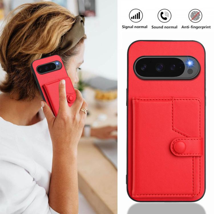 For Google Pixel 10 Pro XL Button Card Bag RFID Anti-theft Phone Case