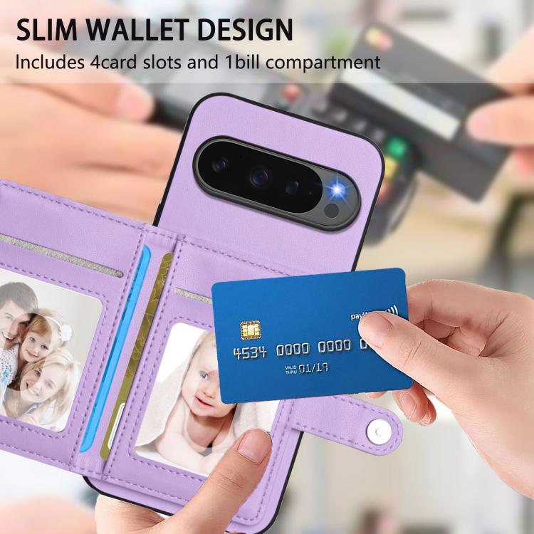 For Google Pixel 10 Pro XL Button Card Bag RFID Anti-theft Phone Case