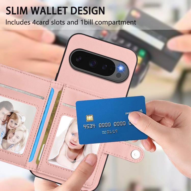 For Google Pixel 10 / 10 Pro Button Card Bag RFID Anti-theft Phone Case