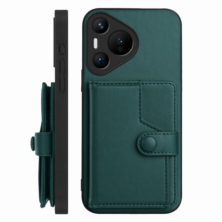 For Huawei Pura 70 Button Card Bag RFID Anti-theft Phone Case