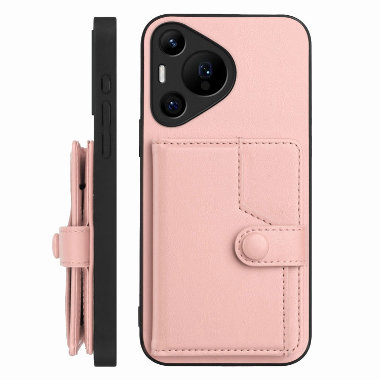 For Huawei Pura 70 Pro Button Card Bag RFID Anti-theft Phone Case