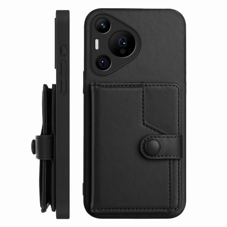 For Huawei Pura 70 Pro Button Card Bag RFID Anti-theft Phone Case