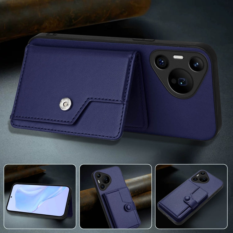 For Huawei Pura 70 Pro Button Card Bag RFID Anti-theft Phone Case