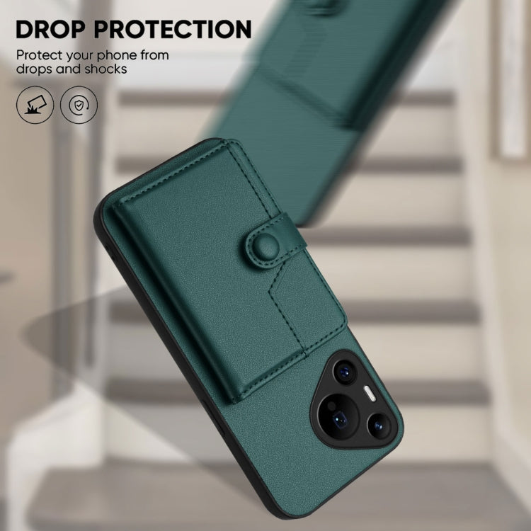 For Huawei Pura 70 Pro Button Card Bag RFID Anti-theft Phone Case