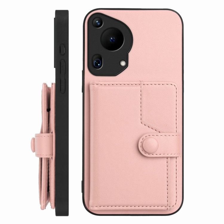 For Huawei Pura 70 Ultra Button Card Bag RFID Anti-theft Phone Case