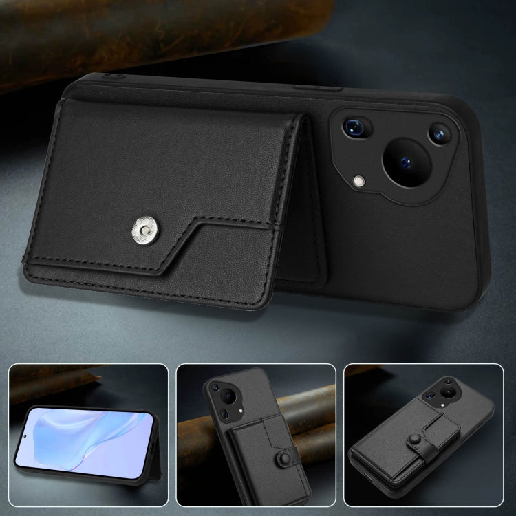 For Huawei Pura 70 Ultra Button Card Bag RFID Anti-theft Phone Case