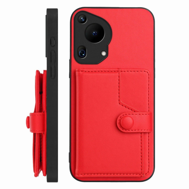For Huawei Pura 70 Ultra Button Card Bag RFID Anti-theft Phone Case