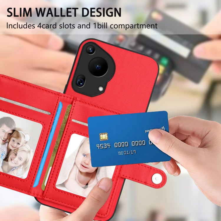 For Huawei Pura 70 Ultra Button Card Bag RFID Anti-theft Phone Case