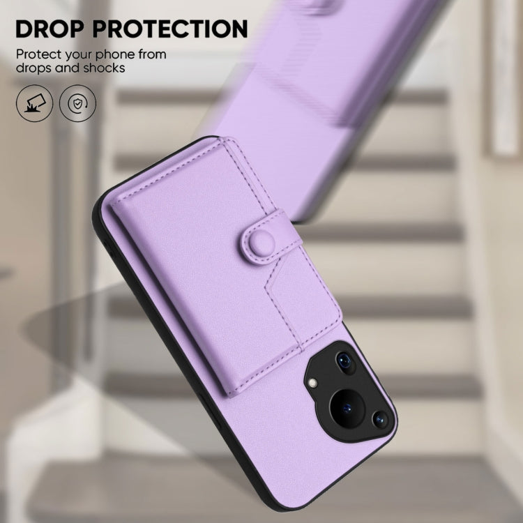 For Huawei Pura 70 Ultra Button Card Bag RFID Anti-theft Phone Case