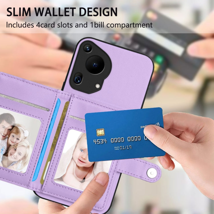 For Huawei Pura 70 Ultra Button Card Bag RFID Anti-theft Phone Case