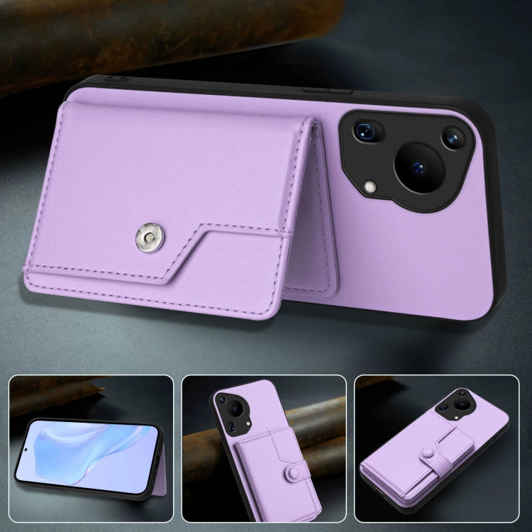 For Huawei Pura 70 Ultra Button Card Bag RFID Anti-theft Phone Case
