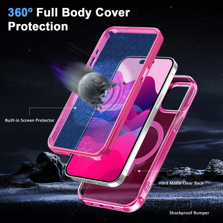 For iPhone 14 Frosted Skin Feel MagSafe Holder 360 Full Body Phone Case