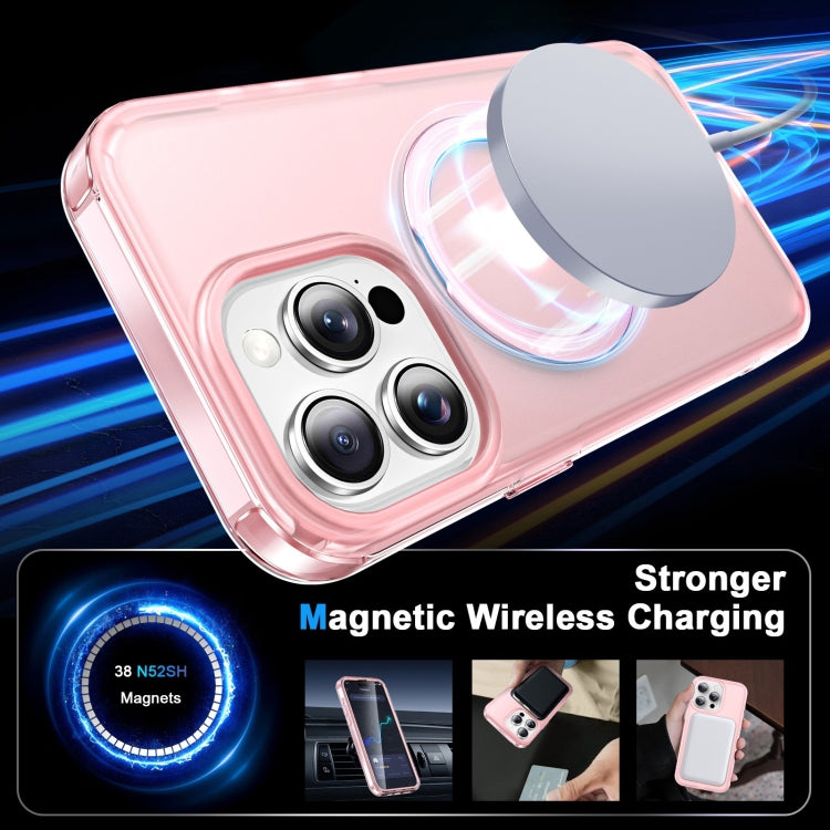For iPhone 14 Pro Max Frosted Skin Feel MagSafe Holder 360 Full Body Phone Case