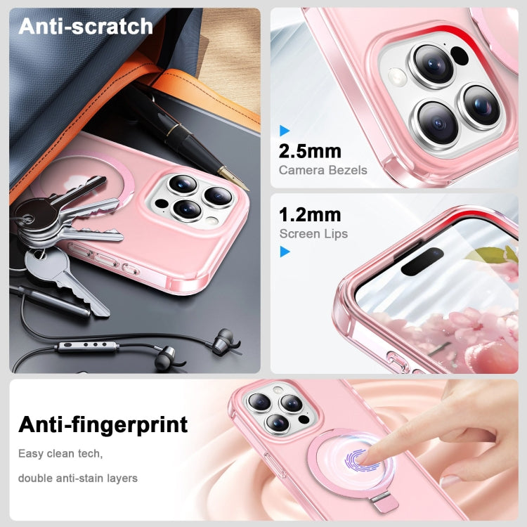 For iPhone 13 Pro Max Frosted Skin Feel MagSafe Holder 360 Full Body Phone Case