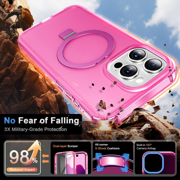 For iPhone 13 Pro Frosted Skin Feel MagSafe Holder 360 Full Body Phone Case