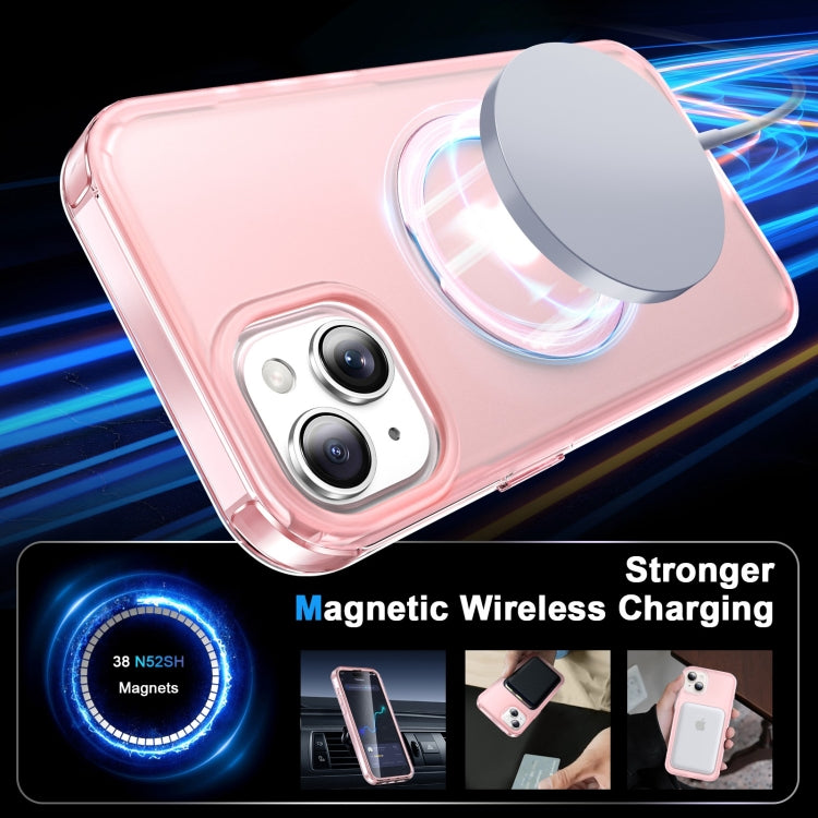 For iPhone 13 Frosted Skin Feel MagSafe Holder 360 Full Body Phone Case