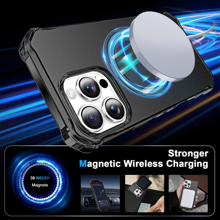For iPhone 16 Pro Solid Color Wave MagSafe Holder Phone Case