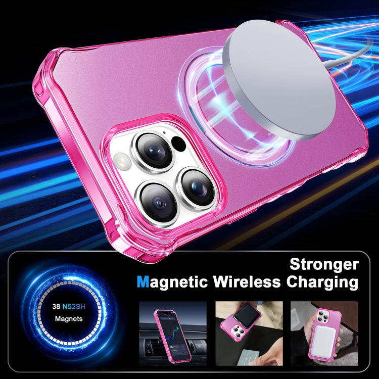 For iPhone 16 Pro Solid Color Wave MagSafe Holder Phone Case