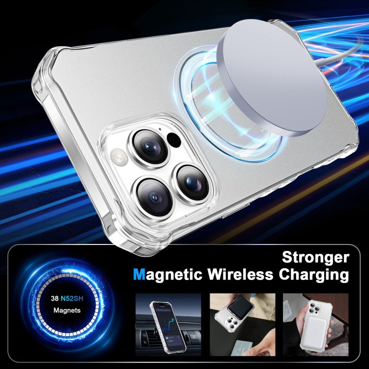 For iPhone 16 Pro Solid Color Wave MagSafe Holder Phone Case