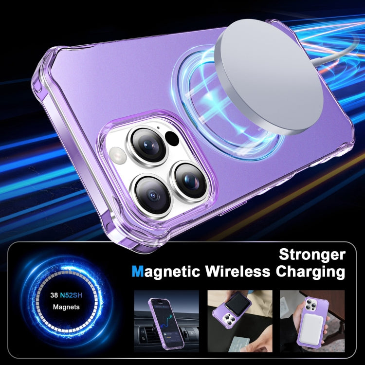 For iPhone 16 Pro Solid Color Wave MagSafe Holder Phone Case