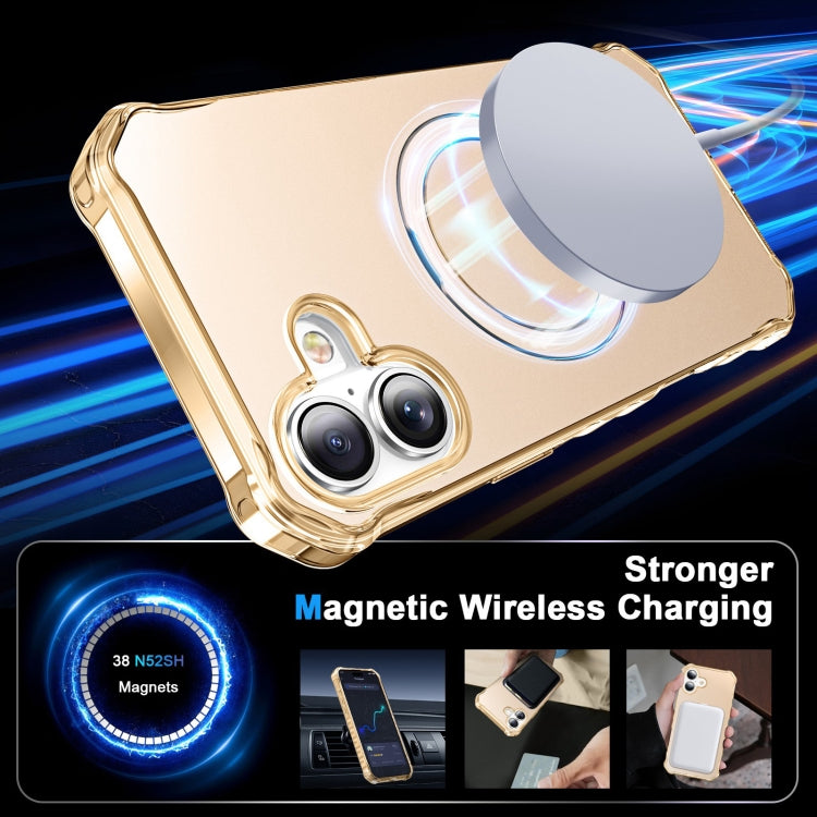 For iPhone 16 Solid Color Wave MagSafe Holder Phone Case