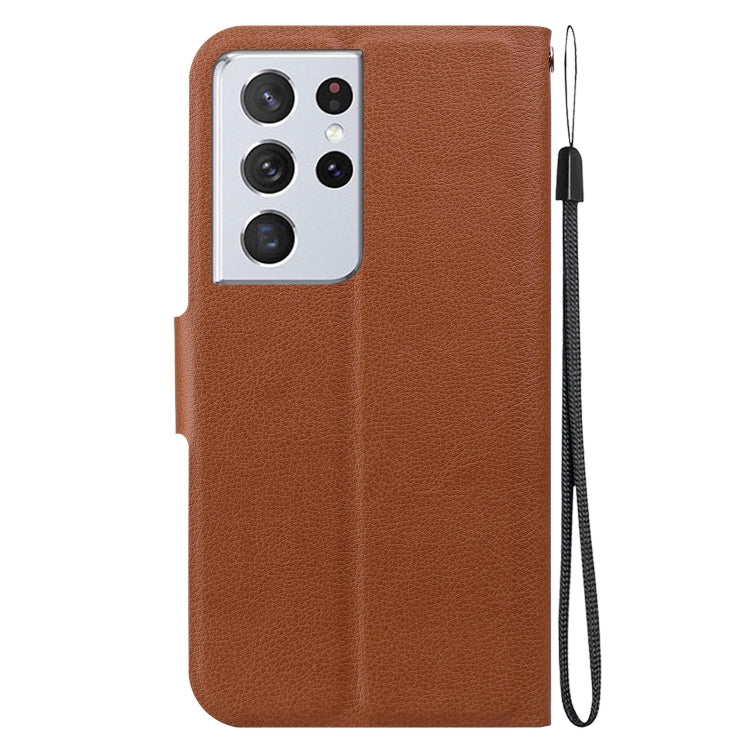 For Samsung Galaxy S21 Ultra 5G Ultra-thin Voltage Magnetic Buckle Leather Phone Case