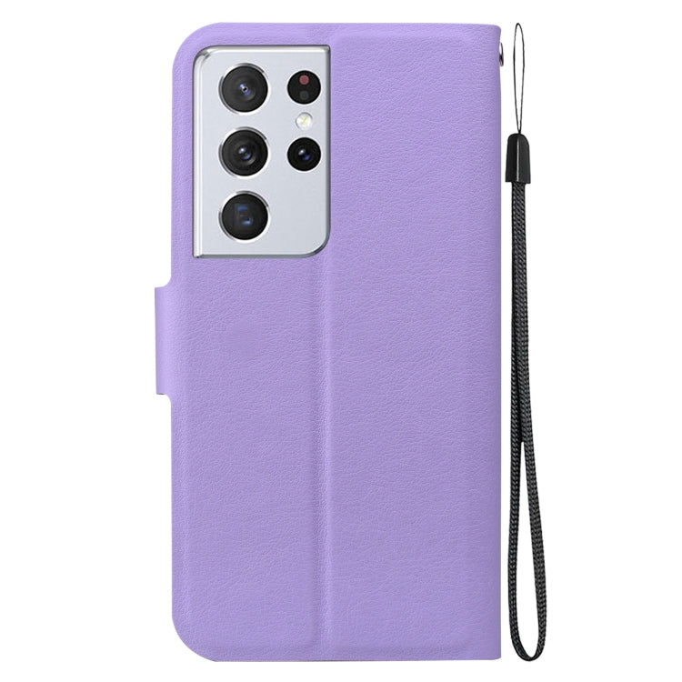 For Samsung Galaxy S21 Ultra 5G Ultra-thin Voltage Magnetic Buckle Leather Phone Case