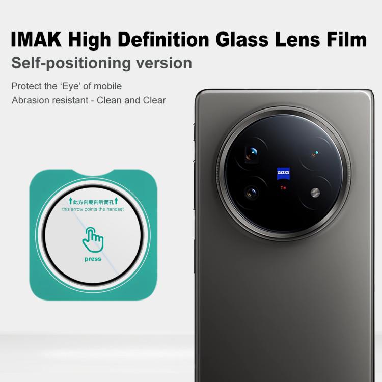 For vivo X Fold5 imak HD Glass Rear Camera Lens Film, Self-positioning Version