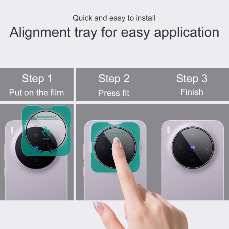 For vivo X300 imak HD Glass Rear Camera Lens Film, Self-positioning Version
