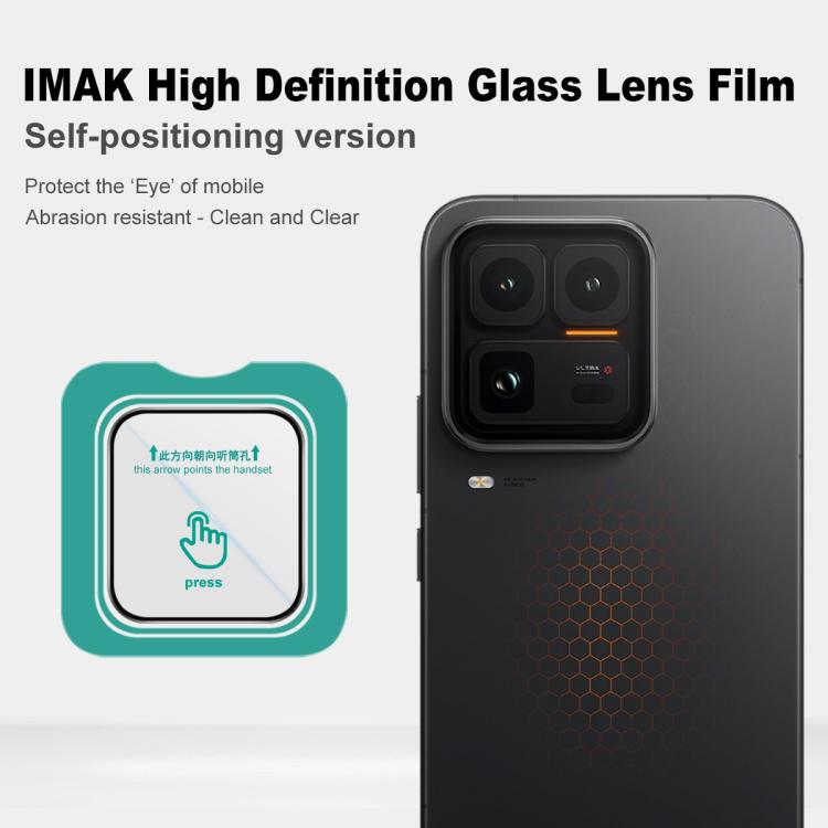 For vivo iQOO 15 Ultra 5G imak HD Glass Rear Camera Lens Film, Self-positioning Version