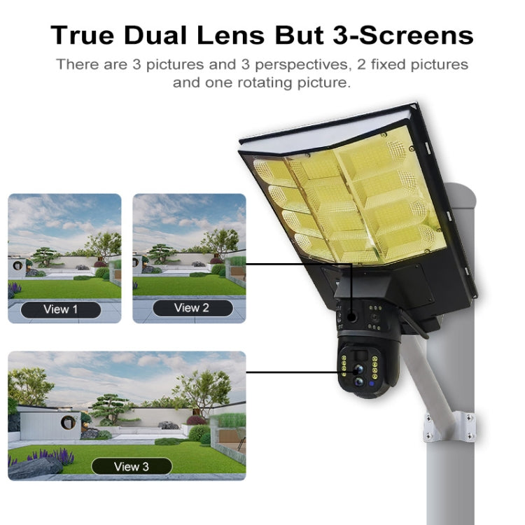 Solar Street Light with V380 4G WiFi 10X Dual-lens Monitoring HD Camera, Memory:No SD Card