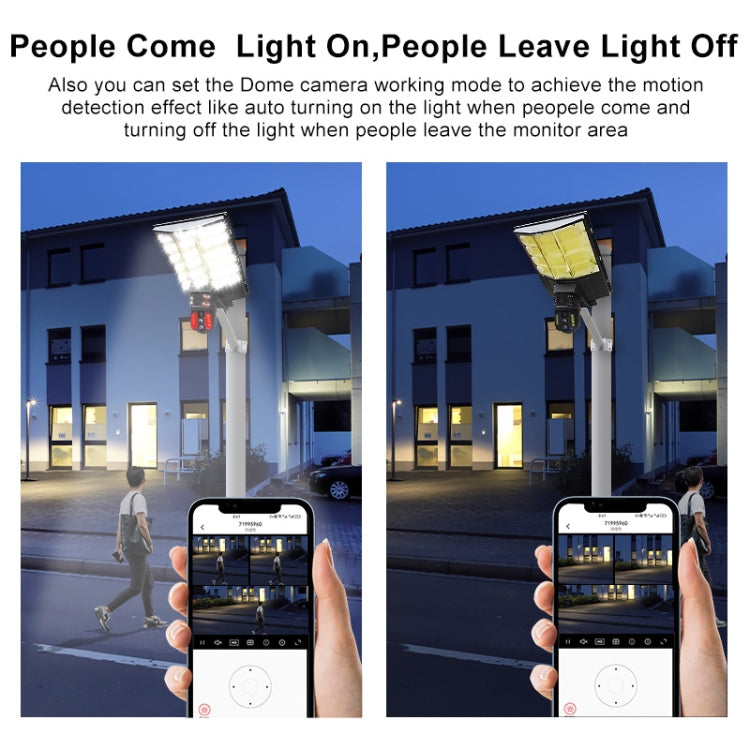 Solar Street Light with V380 4G WiFi 10X Dual-lens Monitoring HD Camera, Memory:No SD Card
