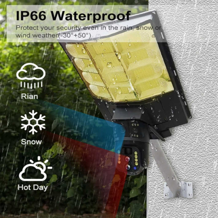 Solar Street Light with V380 4G WiFi 10X Dual-lens Monitoring HD Camera, Memory:128GB SD Card