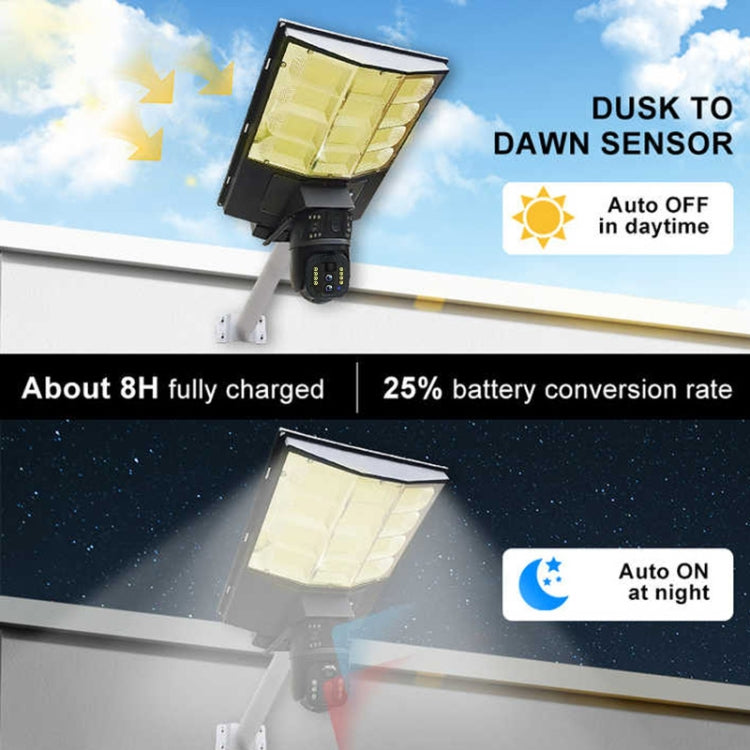 Solar Street Light with V380 4G WiFi 10X Dual-lens Monitoring HD Camera, Memory:128GB SD Card