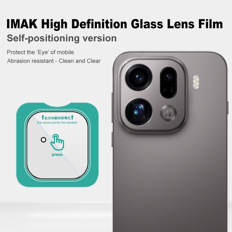 For OPPO Find X9 Pro imak HD Glass Rear Camera Lens Film, Self-positioning Version
