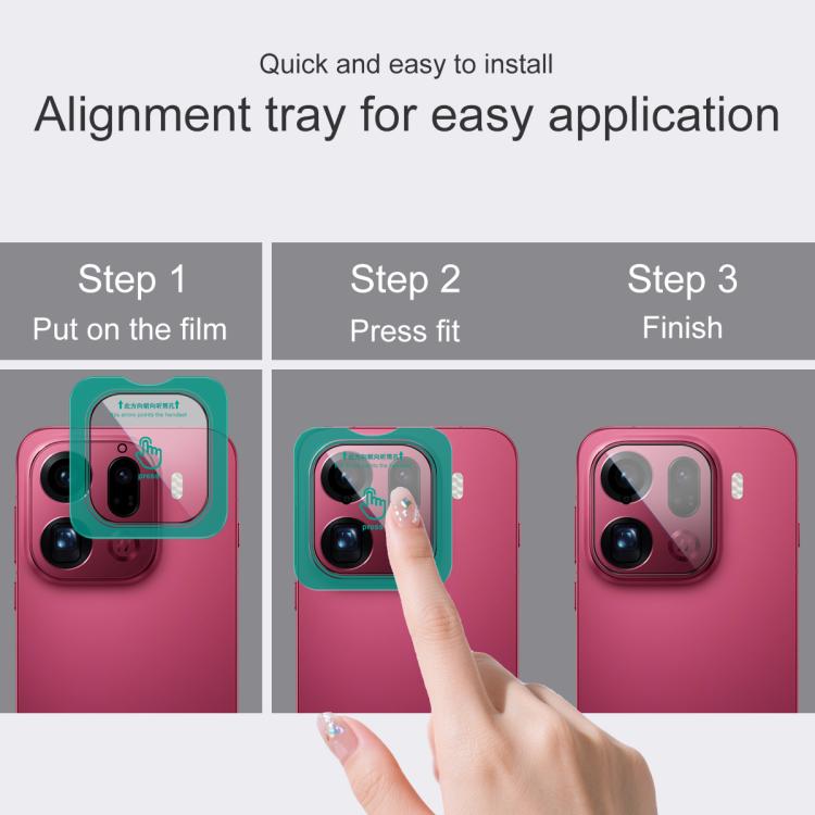 For OPPO Find X9 Pro imak HD Glass Rear Camera Lens Film, Self-positioning Version