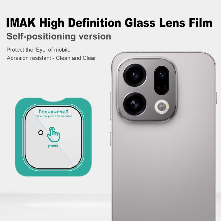 For OPPO Find X9 imak HD Glass Rear Camera Lens Film, Self-positioning Version