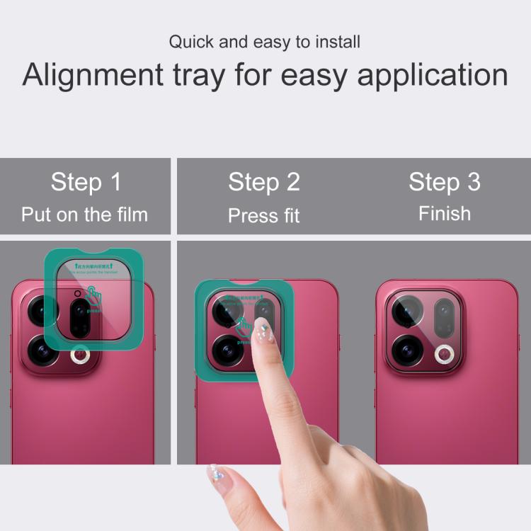 For OPPO Find X9 imak HD Glass Rear Camera Lens Film, Self-positioning Version
