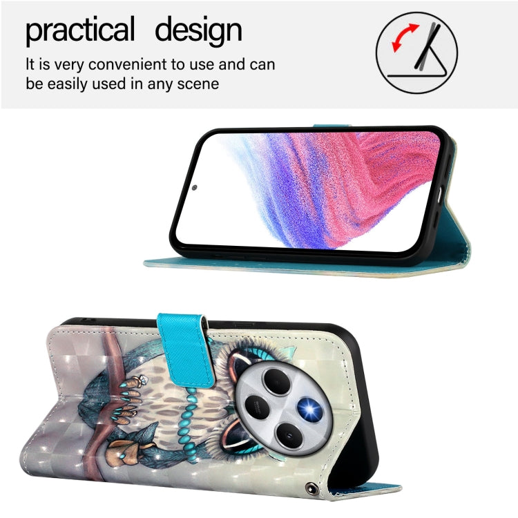 For Redmi 14C 4G 3D Painting Horizontal Flip Leather Phone Case